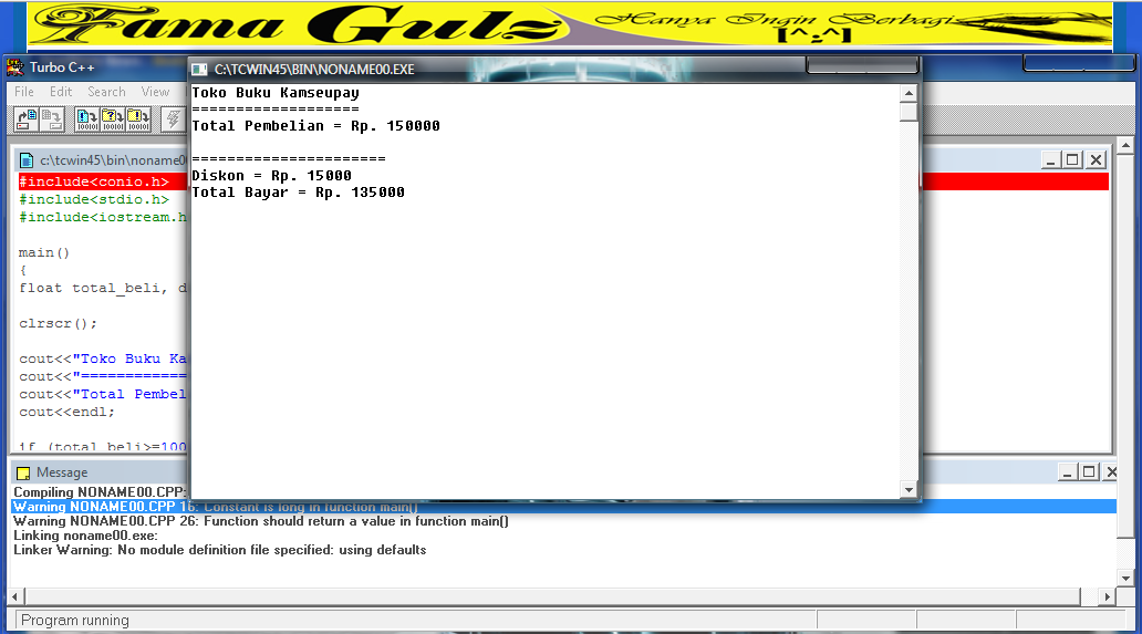 Logika IF dalam C++ dan Contoh Program C++ Menggunakan IF 