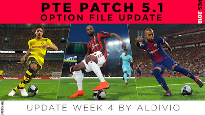 PES 2018 PTE Patch 2018 5.1 Option File Week 4 by Aldivio