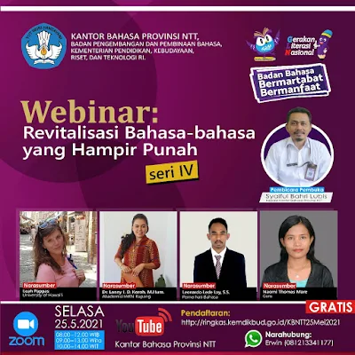 webinar bertajuk Revitalisasi Bahasa-bahasa yang Hampir Punah Seri IV