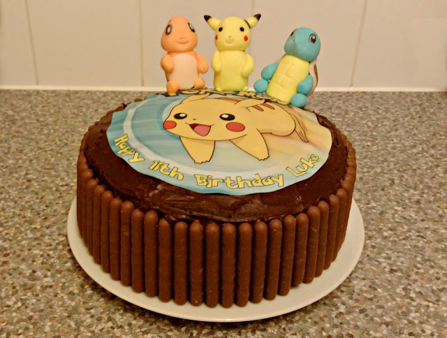 Chocolate Cake with Pokemon Figures