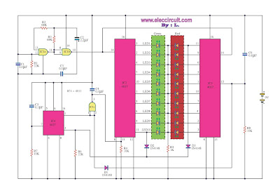 Led light bar scan back and forth led two color circuit with explanation