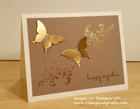 Golden Anniversary Card made with Gold Foil paper and Stampin'UP!'s Timeless Textures Stamp Set