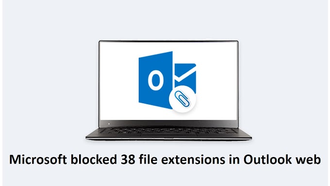 Microsoft blocked 38 file extensions in Outlook web