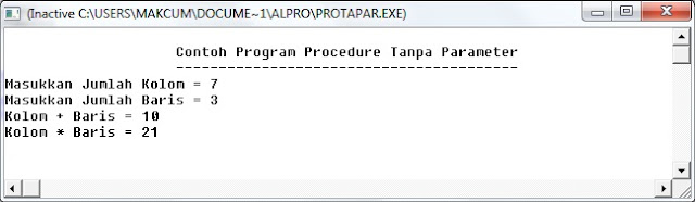 PROCEDURE Pada Bahasa Pemrograman Pascal