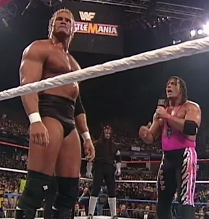 WWE / WWF - Wrestlemania 13 - Bret Hart confronts Sid and Undertaker