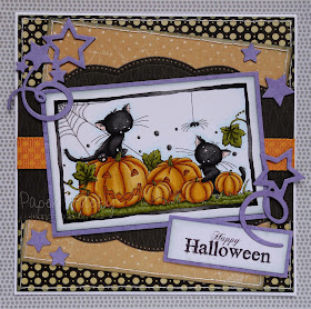Halloween card with cats and pumpkins (image from LOTV)