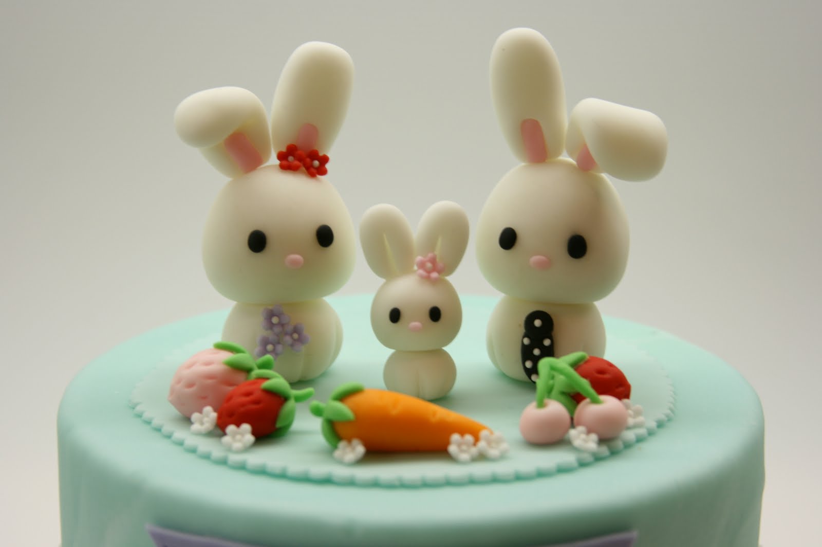 Beautiful Kitchen Lovely Rabbit  Family Cake  Topper 
