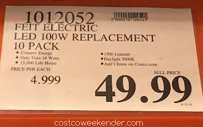 Deal for the Feit LED 100W Replacement Light Bulb at Costco