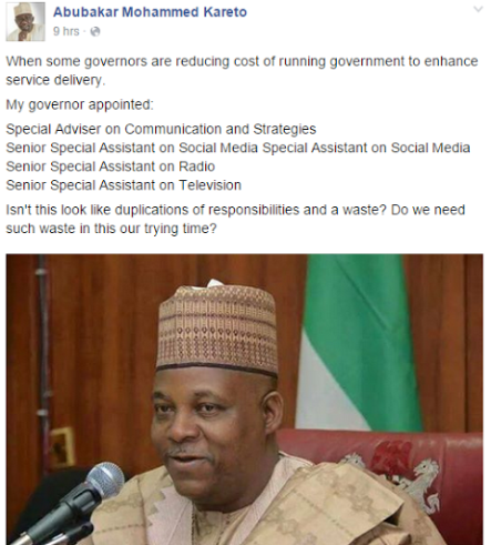 Man Angry With Borno Governor After He Announced Appointments For Special Assistants