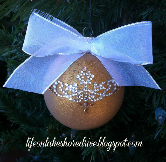 DIY Christmas ornament tutorial glamour glitz rhinestones