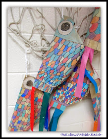 Japanese Koi Fish Kites by Third Graders {Ocean and Sea Creature RoundUP at RainbowsWithinReach}