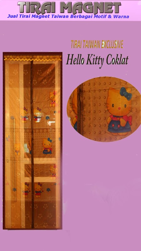  Grosir Tirai Magnet Murah Hello Kitty Coklat JUAL TIRAI 