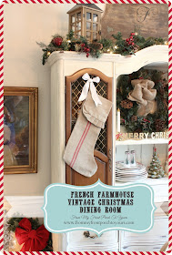 French Farmhouse Vintage Christmas Dining Room- From My Front Porch To Yours