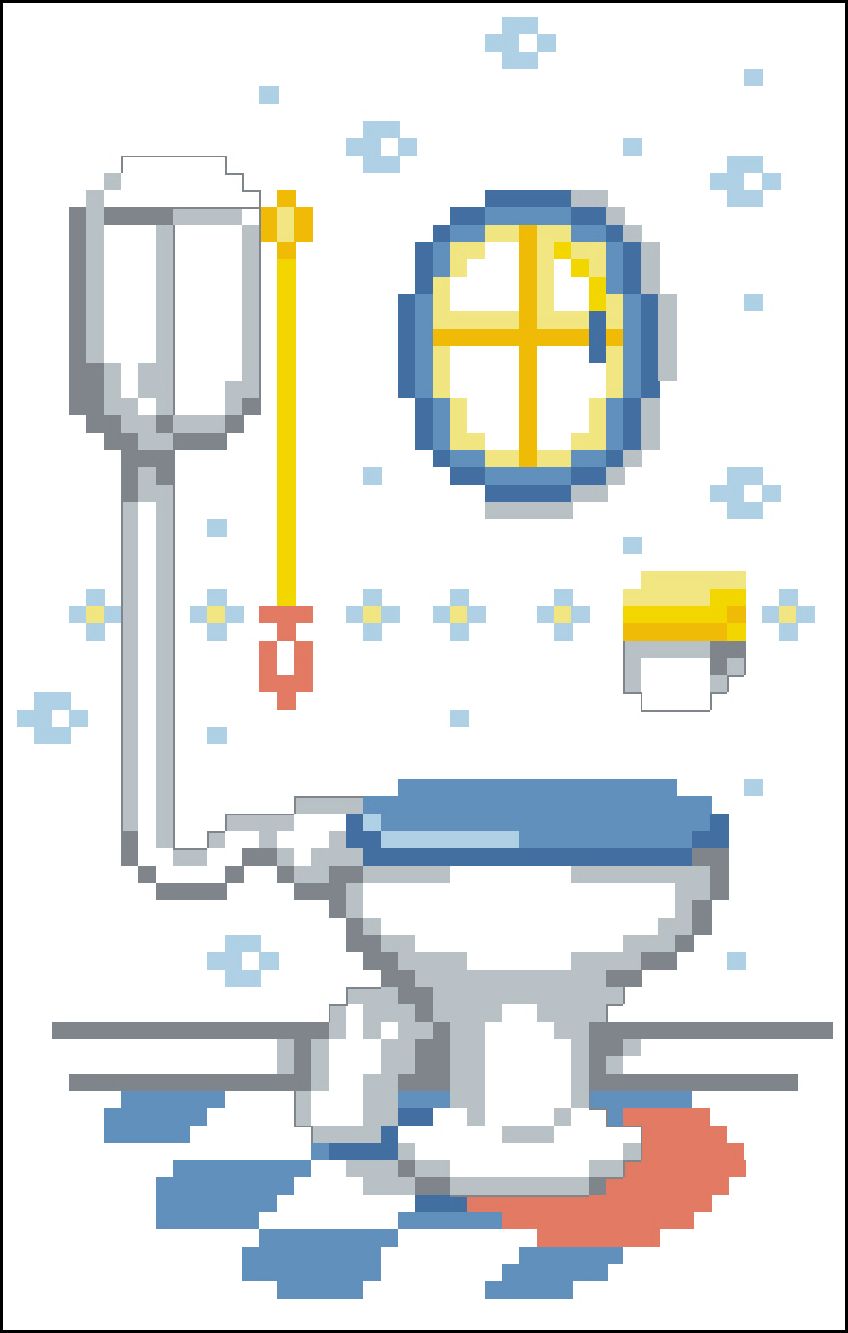 Toilet - Counted cross stitch patterns and charts