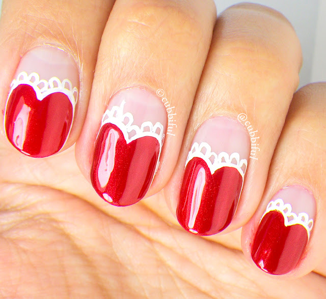 Lace Heart Nail Art