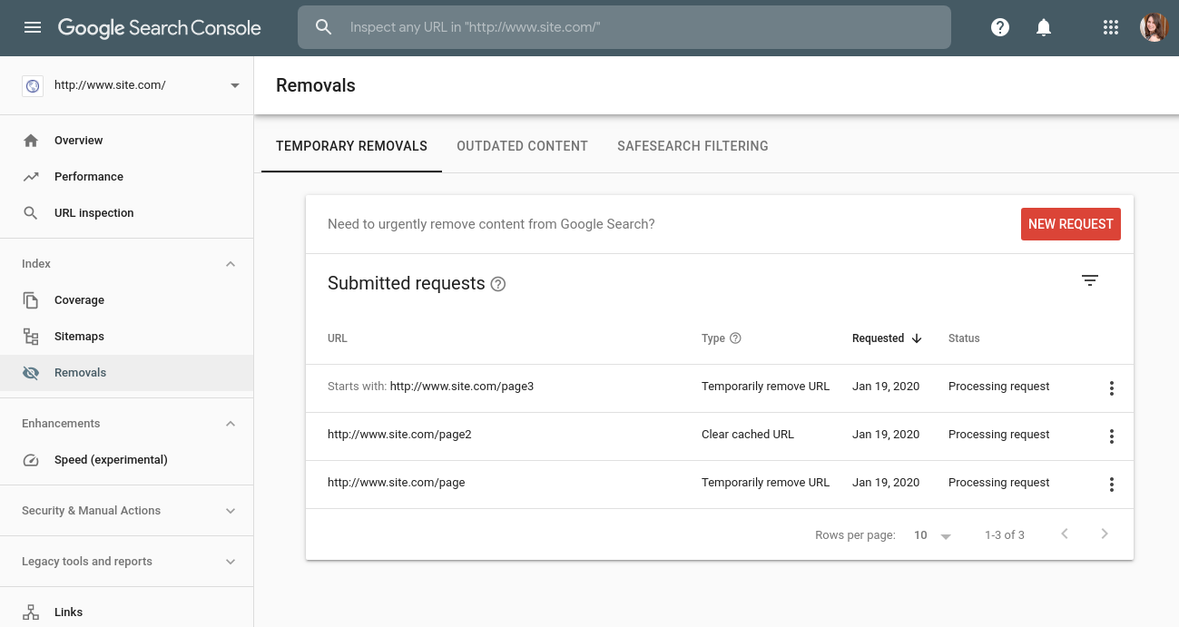 Google ウェブマスター向け公式ブログ Ja Search Console の新しい削除レポート