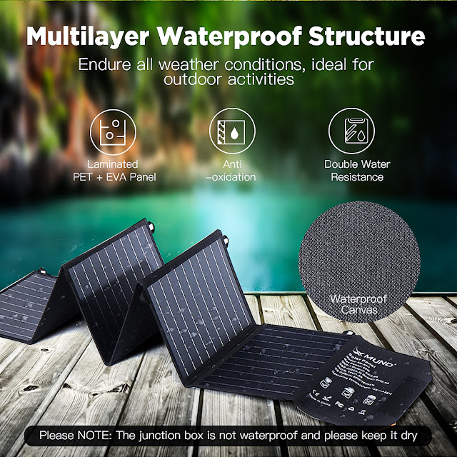 XMUND XD-SP1 60W Foldable Solar Panel Charger 2 USB + 2 DC Handbag Solar Power Bank Outdoor Camping Hiking