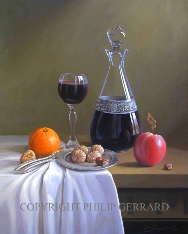 Still Life Oil Paintings by Philip Gerrard - Flowers and Fruits