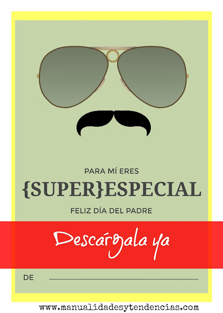 Tarjeta para el día del padre con bigote