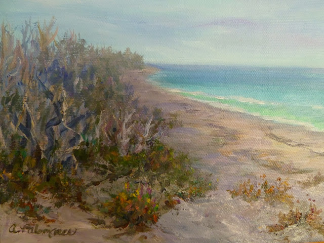 Coastal Painting of Dunes by Ocean