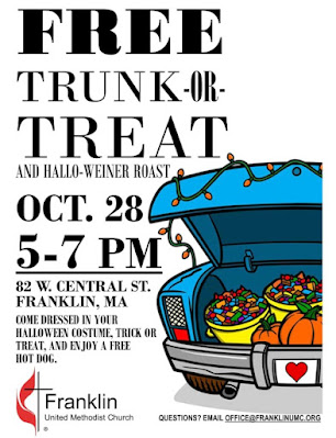 Trunk or treat at Franklin United Methodist - Oct 28