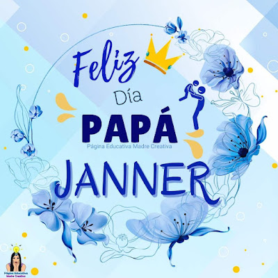 Solapín Feliz Día del Padre - Nombre Janner para imprimir gratis