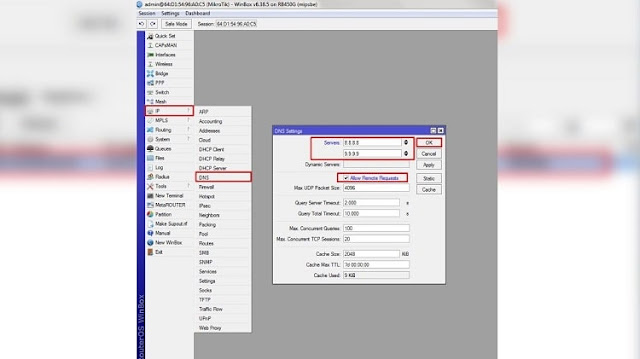 Tampilan ketika Input IP Address Untuk Setting Mikrotik