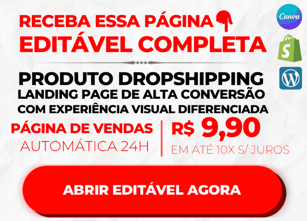 Landing Page Shopify Canva Dropshipping Ecommerce Wordpress Editável Head Fone