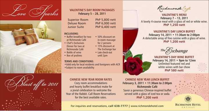 Fresh Promos: Richmonde Hotel Ortigas Valentine Packages