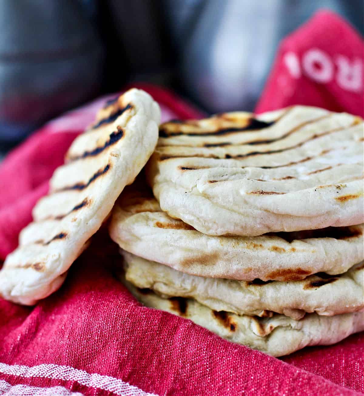Grilled Flatbreads close up.