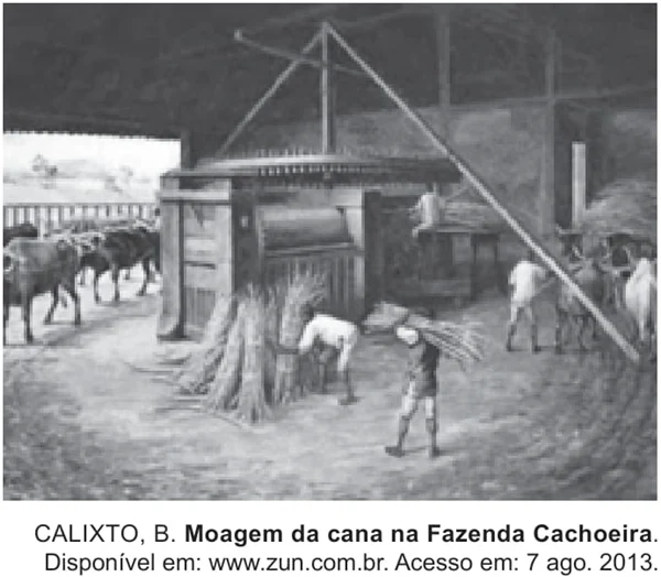 Moagem da cana na Fazenda Cachoeira