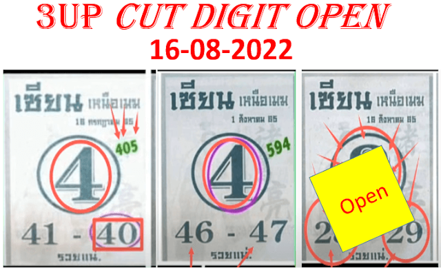 3UP VIP Cut digit open game number 16/08/2022 Thai Lottery-Thai lottery 3D cut digit 16/08/2022- Thailand Lottery 100% sure number 16-08-2022