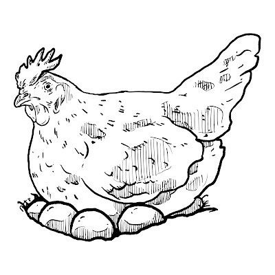 50+ Pencil sketch and Cartoon Images of Chicken