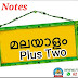 Plus Two Malayalam Study Notes-2024