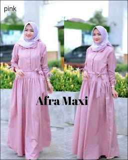 Gamis Polos Model Baru Afra Maxi Bahan Katun Toyobo