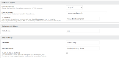 seting instalasi wp