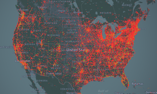 Map of UFO Sightings in the US