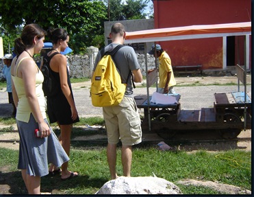 Lauren and Maia looking very skeptical of our transportation