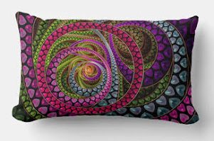 "Fractal Love" Lumbar Pillow