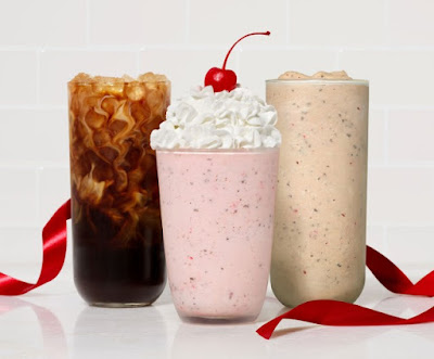 Chick-fil-A peppermint-flavored coffees and shake.