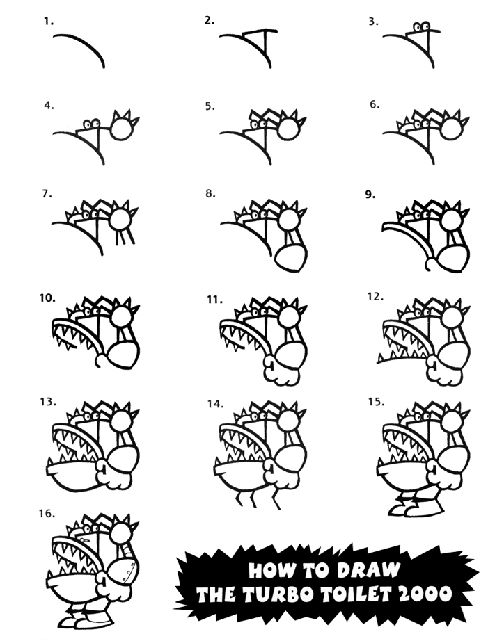 Download Coloring & Activity Pages: How to Draw the Turbo Toilet 2000
