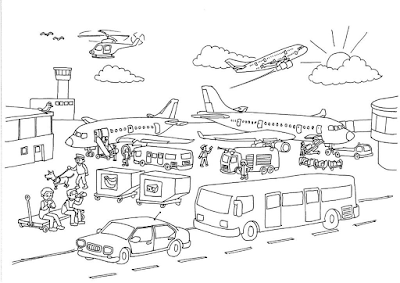 Aeroporto - Desenhos para Colorir