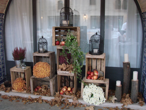 Rincón decorado con manzanas para una boda otoñal - Foto: www. eltallerdeclo.blogspot.com.es