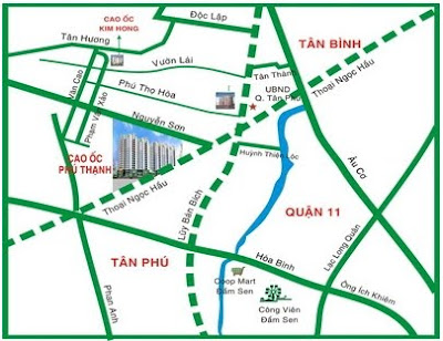 Vị trí căn hộ cao tầng Phú Thạnh