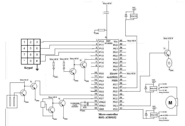 Circuit diagram Home Security System by Motion Using Sensor