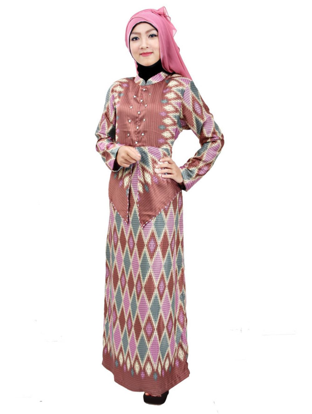 Contoh Model  Baju Gamis Batik  Terbaru 2019