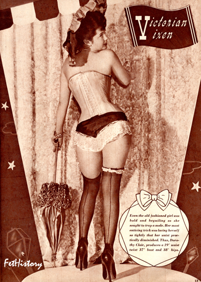 Irving Klaw, Bettie Page, Charles Guyette, corsets, stockings, ultra high-heel shoes, boots