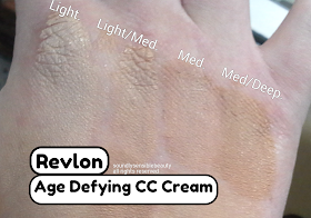 Revlon Age Defying CC Cream SPF 30, Review & Swatches of Shades. (Light, Light Medium, Medium, Medium Deep)