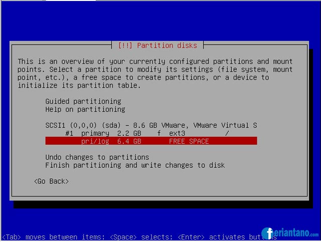 Cara Install Debian 5 Lenny Berbasis Text (CLI) Lengkap Dengan Gambar - Feriantano.com