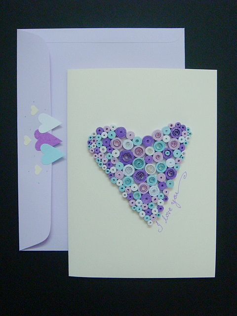 handmade greeting cards for teachers. I just love to do this quilled heart card! ;) It has become one of my